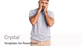  Presentation with sadness - Audience pleasing PPT theme consisting of young-hispanic-man-wearing-casual backdrop and a white colored foreground
