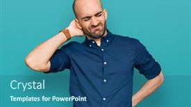  Presentation with hand wrist pain - Audience pleasing PPT theme consisting of young-hispanic-man-wearing-casual backdrop and a ocean colored foreground