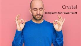  Presentation with yoga and meditation - Cool new PPT layouts with young-hispanic-man-wearing-casual backdrop and a coral colored foreground