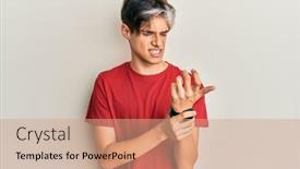  Presentation with arthritis - Colorful PPT theme enhanced with young-hispanic-man-wearing-casual backdrop and a coral colored foreground