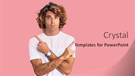  Presentation with tshirt - PPT theme enhanced with young-hispanic-man-wearing-casual background and a coral colored foreground