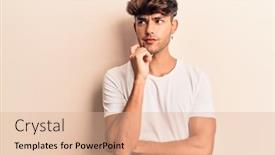  Presentation with hispanic culture - Cool new slides with young-hispanic-man-wearing-casual backdrop and a coral colored foreground