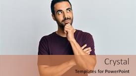  Presentation with hispanic - PPT theme with young-hispanic-man-wearing-casual background and a coral colored foreground