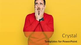  Presentation with sadness - Colorful slides enhanced with young-hispanic-man-wearing-casual backdrop and a yellow colored foreground