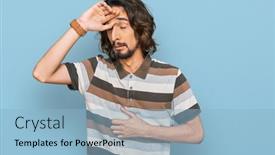  Presentation with flu virus - Slide deck having young-hispanic-man-wearing-casual background and a light blue colored foreground