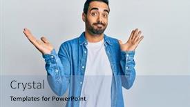  Presentation with hispanic - PPT layouts having young-hispanic-man-wearing-casual background and a light blue colored foreground