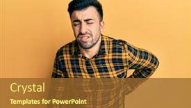  Presentation with back pain - Cool new PPT layouts with young-hispanic-man-wearing-casual backdrop and a tawny brown colored foreground