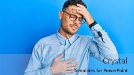  Presentation with flu virus - Slide set having young-hispanic-man-wearing-casual background and a light blue colored foreground