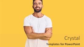  Presentation with hispanic - Audience pleasing slide deck consisting of young-hispanic-man-wearing-casual backdrop and a yellow colored foreground