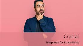  Presentation with hispanic - Slide set with young-hispanic-man-wearing-casual background and a coral colored foreground