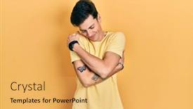  Presentation with self love - Beautiful slides featuring young-hispanic-man-wearing-casual backdrop and a yellow colored foreground