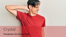  Presentation with injury - PPT layouts consisting of young-hispanic-man-wearing-casual background and a red colored foreground