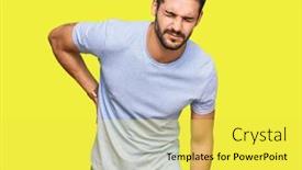 Presentation with backache - Presentation theme having young-hispanic-man-wearing-casual background and a yellow colored foreground