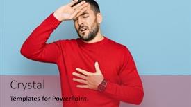  Presentation with flu virus - Slide set consisting of young-hispanic-man-wearing-casual background and a crimson colored foreground