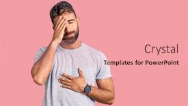  Presentation with flu virus - PPT theme consisting of young-hispanic-man-wearing-casual background and a coral colored foreground