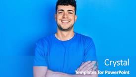  Presentation with camera - Slide deck with young-hispanic-man-wearing-casual background and a teal colored foreground