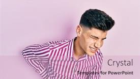  Presentation with backache - PPT theme enhanced with young-hispanic-man-wearing-casual background and a  colored foreground