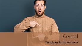  Presentation with hispanic - Presentation theme with young-hispanic-man-wearing-casual background and a coral colored foreground