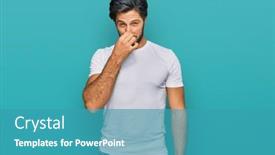  Presentation with bad breath - PPT layouts enhanced with young-hispanic-man-wearing-casual background and a teal colored foreground
