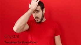  Presentation with memory - Theme having young-hispanic-man-wearing-casual background and a crimson colored foreground