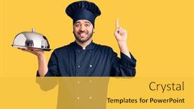 Presentation with hispanic - Slide set with young-hispanic-man-wearing-cooker background and a yellow colored foreground
