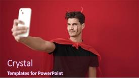  Presentation with devil - Theme having young-hispanic-man-wearing-devil background and a tawny brown colored foreground
