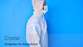  Presentation with coronavirus - Amazing PPT layouts having young-hispanic-man-wearing-doctor backdrop and a light blue colored foreground