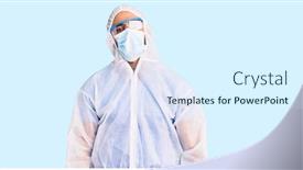  Presentation with simple medical - Amazing PPT theme having young-hispanic-man-wearing-doctor backdrop and a sky blue colored foreground