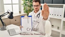  Presentation with clipboard stethoscope - Theme consisting of young-hispanic-man-wearing-doctor background and a lemonade colored foreground