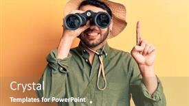  Presentation with explorer - Slide set having young-hispanic-man-wearing-explorer background and a gray colored foreground