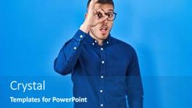  Presentation with glasses - Presentation theme enhanced with young-hispanic-man-wearing-glasses background and a ocean colored foreground