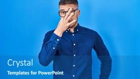  Presentation with bad breath - Slide deck with young-hispanic-man-wearing-glasses background and a ocean colored foreground