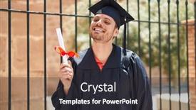 Presentation with diploma - Presentation having young-hispanic-man-wearing-graduate background and a dark gray colored foreground
