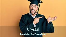  Presentation with graduation black graduate hat - Presentation theme consisting of young-hispanic-man-wearing-graduation background and a navy blue colored foreground