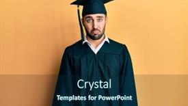  Presentation with ceremony - Presentation theme with young-hispanic-man-wearing-graduation background and a navy blue colored foreground