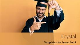  Presentation with graduation frame - Amazing PPT layouts having young-hispanic-man-wearing-graduation backdrop and a yellow colored foreground