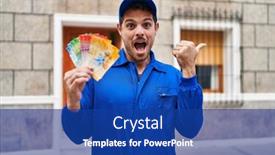  Presentation with handyman - Slide set with young-hispanic-man-wearing-handyman background and a ocean colored foreground