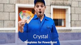  Presentation with handyman - PPT layouts consisting of young-hispanic-man-wearing-handyman background and a ocean colored foreground