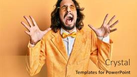  Presentation with young man wearing a hat - Colorful PPT theme enhanced with young-hispanic-man-wearing-hipster backdrop and a yellow colored foreground