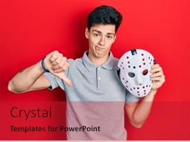 Young Hispanic Man Wearing Hockey PPT template 11 | CrystalGraphics