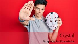  Presentation with hockey - PPT theme with young-hispanic-man-wearing-hockey background and a red colored foreground