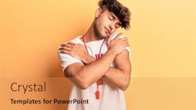  Presentation with lifeguard - PPT theme featuring young-hispanic-man-wearing-lifeguard background and a yellow colored foreground