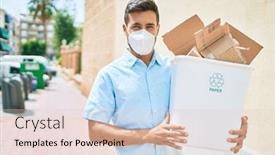  Presentation with city street - Amazing theme having young-hispanic-man-wearing-medical backdrop and a lemonade colored foreground