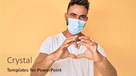  Presentation with medical heart - Beautiful PPT theme featuring young-hispanic-man-wearing-medical backdrop and a coral colored foreground