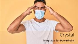  Presentation with medical hand - Presentation theme featuring young-hispanic-man-wearing-medical background and a coral colored foreground