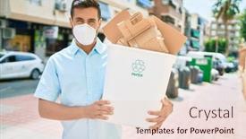  Presentation with city street - PPT theme consisting of young-hispanic-man-wearing-medical background and a lemonade colored foreground