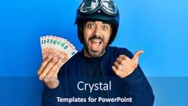  Presentation with motorcycle - Audience pleasing theme consisting of young-hispanic-man-wearing-motorcycle backdrop and a navy blue colored foreground