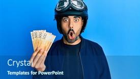  Presentation with motorcycle - Beautiful PPT layouts featuring young-hispanic-man-wearing-motorcycle backdrop and a ocean colored foreground