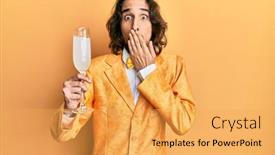  Presentation with sparkling - Beautiful slide deck featuring young-hispanic-man-wearing-nerd backdrop and a yellow colored foreground