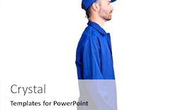  Presentation with hispanic - Audience pleasing presentation theme consisting of young-hispanic-man-wearing-painter backdrop and a white colored foreground